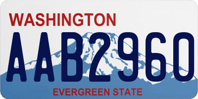 WA license plate AAB2960