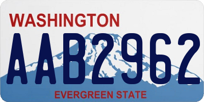 WA license plate AAB2962