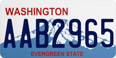 WA license plate AAB2965