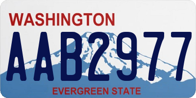 WA license plate AAB2977