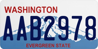 WA license plate AAB2978