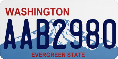 WA license plate AAB2980