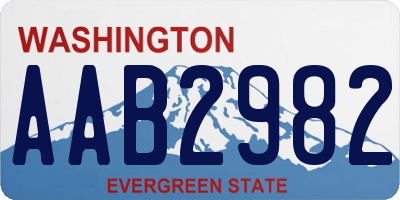 WA license plate AAB2982