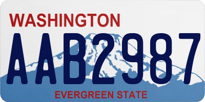 WA license plate AAB2987