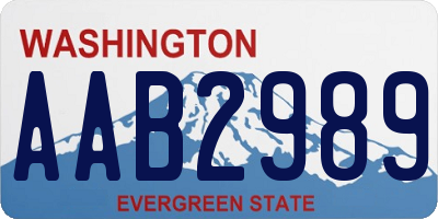 WA license plate AAB2989