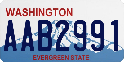 WA license plate AAB2991