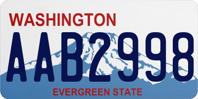 WA license plate AAB2998