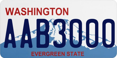 WA license plate AAB3000