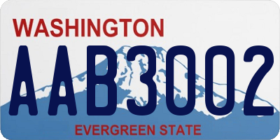 WA license plate AAB3002