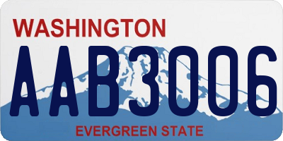 WA license plate AAB3006