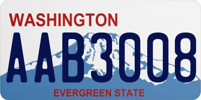 WA license plate AAB3008