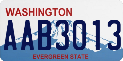 WA license plate AAB3013