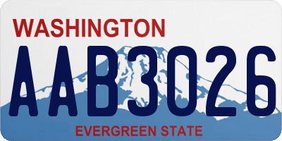 WA license plate AAB3026