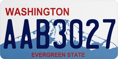 WA license plate AAB3027