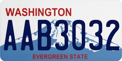 WA license plate AAB3032