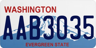 WA license plate AAB3035