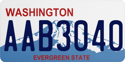 WA license plate AAB3040