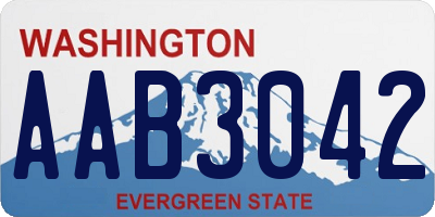 WA license plate AAB3042