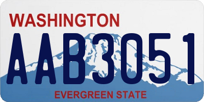 WA license plate AAB3051