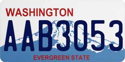 WA license plate AAB3053