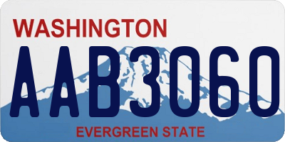 WA license plate AAB3060