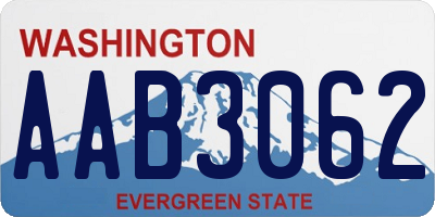 WA license plate AAB3062