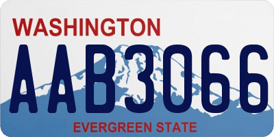WA license plate AAB3066