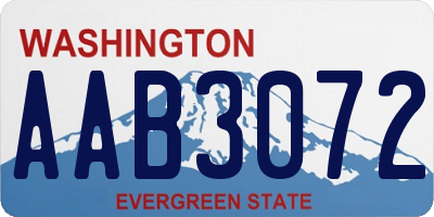 WA license plate AAB3072