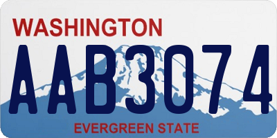 WA license plate AAB3074