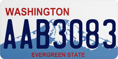 WA license plate AAB3083