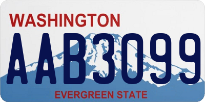 WA license plate AAB3099