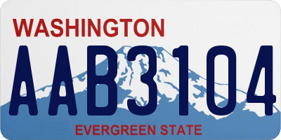 WA license plate AAB3104