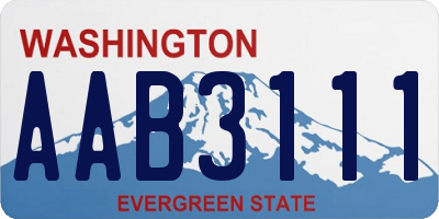 WA license plate AAB3111
