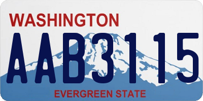 WA license plate AAB3115