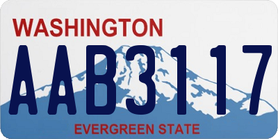 WA license plate AAB3117
