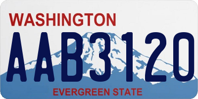 WA license plate AAB3120