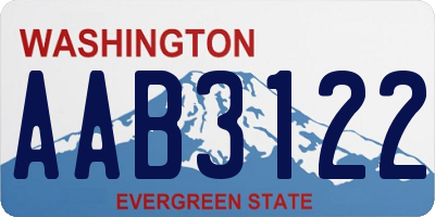 WA license plate AAB3122