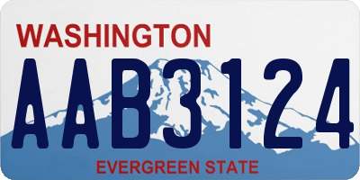 WA license plate AAB3124