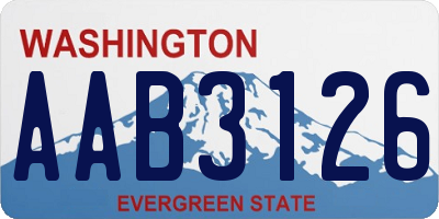 WA license plate AAB3126