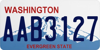 WA license plate AAB3127