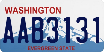 WA license plate AAB3131