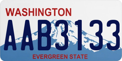 WA license plate AAB3133
