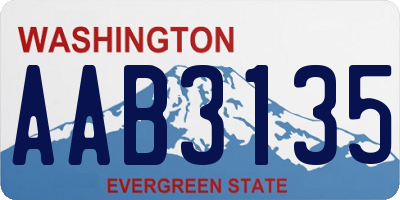 WA license plate AAB3135