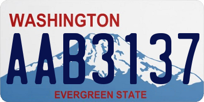 WA license plate AAB3137