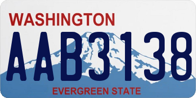 WA license plate AAB3138