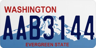 WA license plate AAB3144