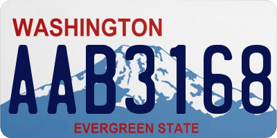 WA license plate AAB3168