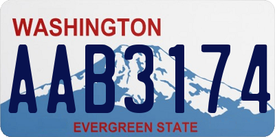 WA license plate AAB3174