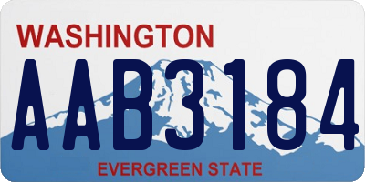 WA license plate AAB3184