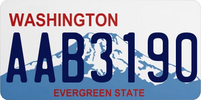 WA license plate AAB3190